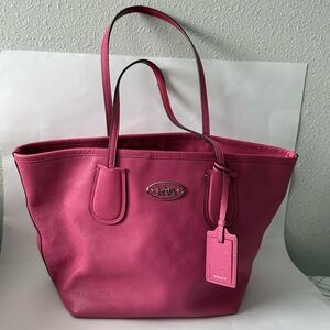 Coach Fuchsia Leather Tote Bag